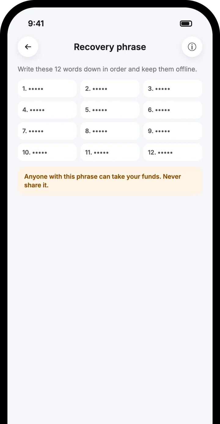 Atom Wallets app screen