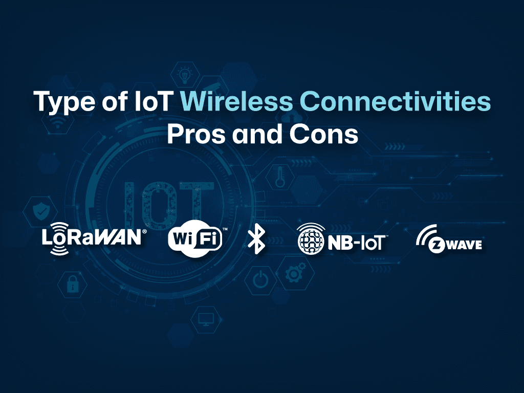 IoT wireless connectivity technologies, including Wi-Fi, Bluetooth, Zigbee, LoRaWAN, NB-IoT, LTE-M, 5G, Sigfox, and Mioty, highlighting their applications and integration with the TagoIO platform for seamless data management and analytics