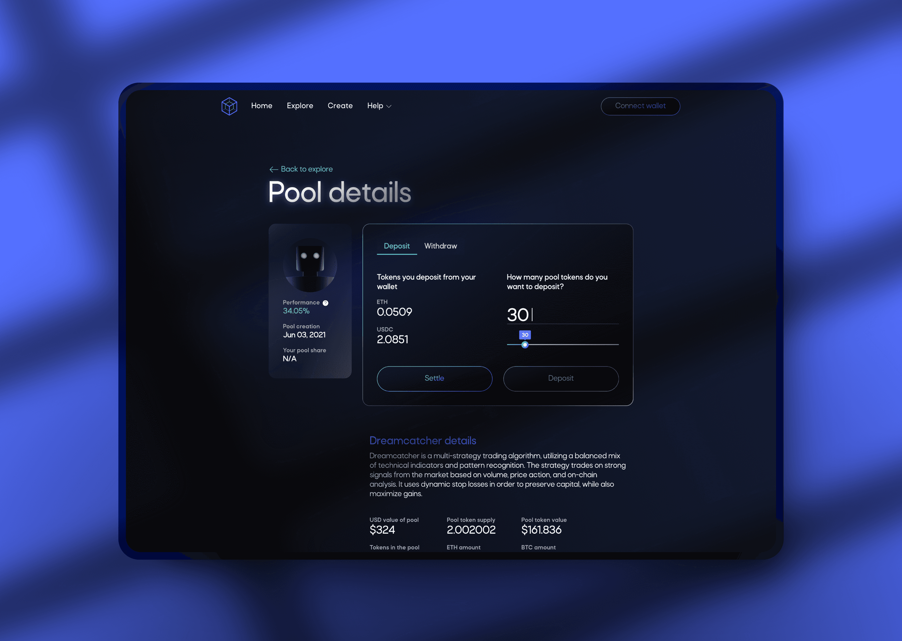 Liquidity pool details