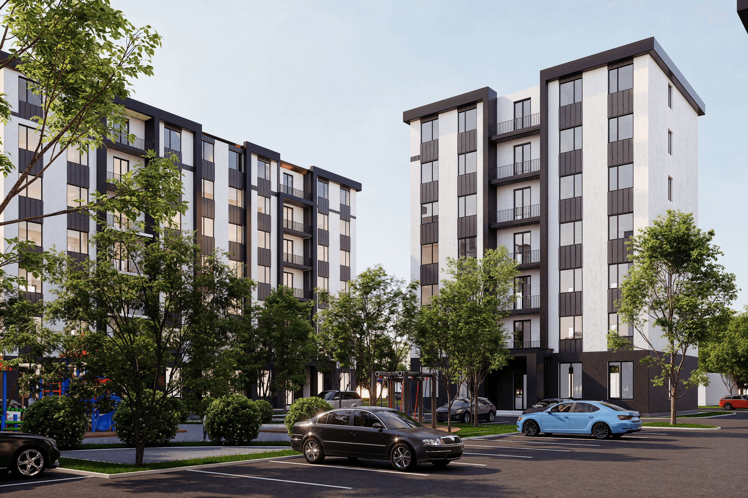 Архитектурный рендер жилого комплекса Intizor