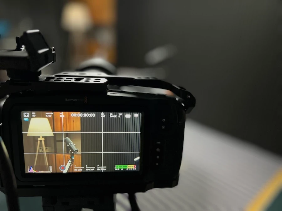 The Creative Kin London podcast studio is 15 minutes from Excel london Custom House Elizabeth Line, and equipped with Blackmagic 6k cameras.