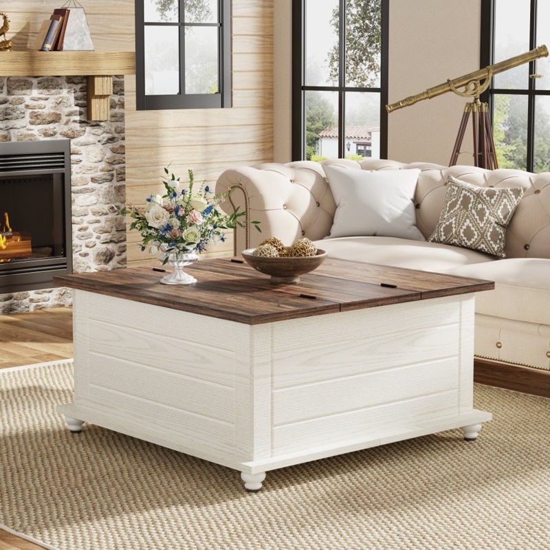 Stylish large farmhouse coffee table that enhances home decor with its premium build and aesthetic.