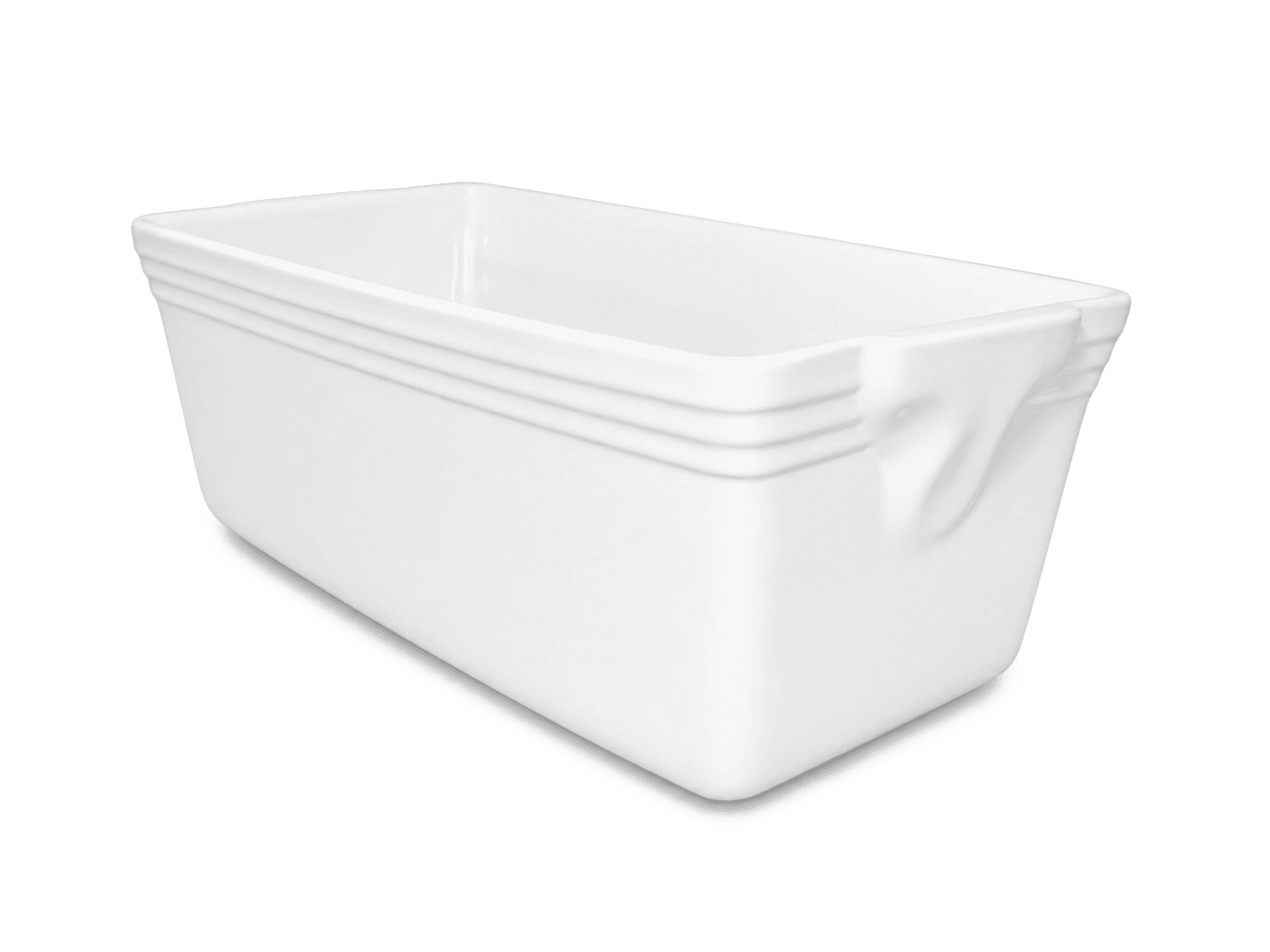 Terrine en céramique avec une émail blanche avec anses intégrées