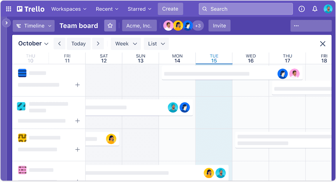 Interface of Trello