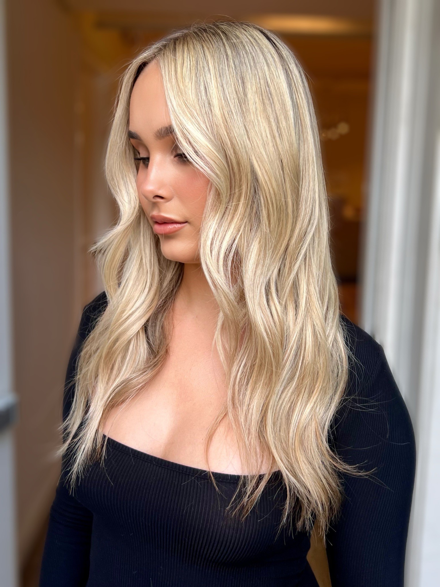 Vanilla blonde treatment at Bomane Salon, Beverly Hills – creamy, bright blonde with a healthy shine.