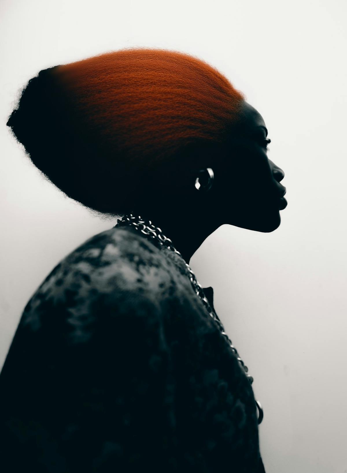 Striking silhouette portrait of a woman