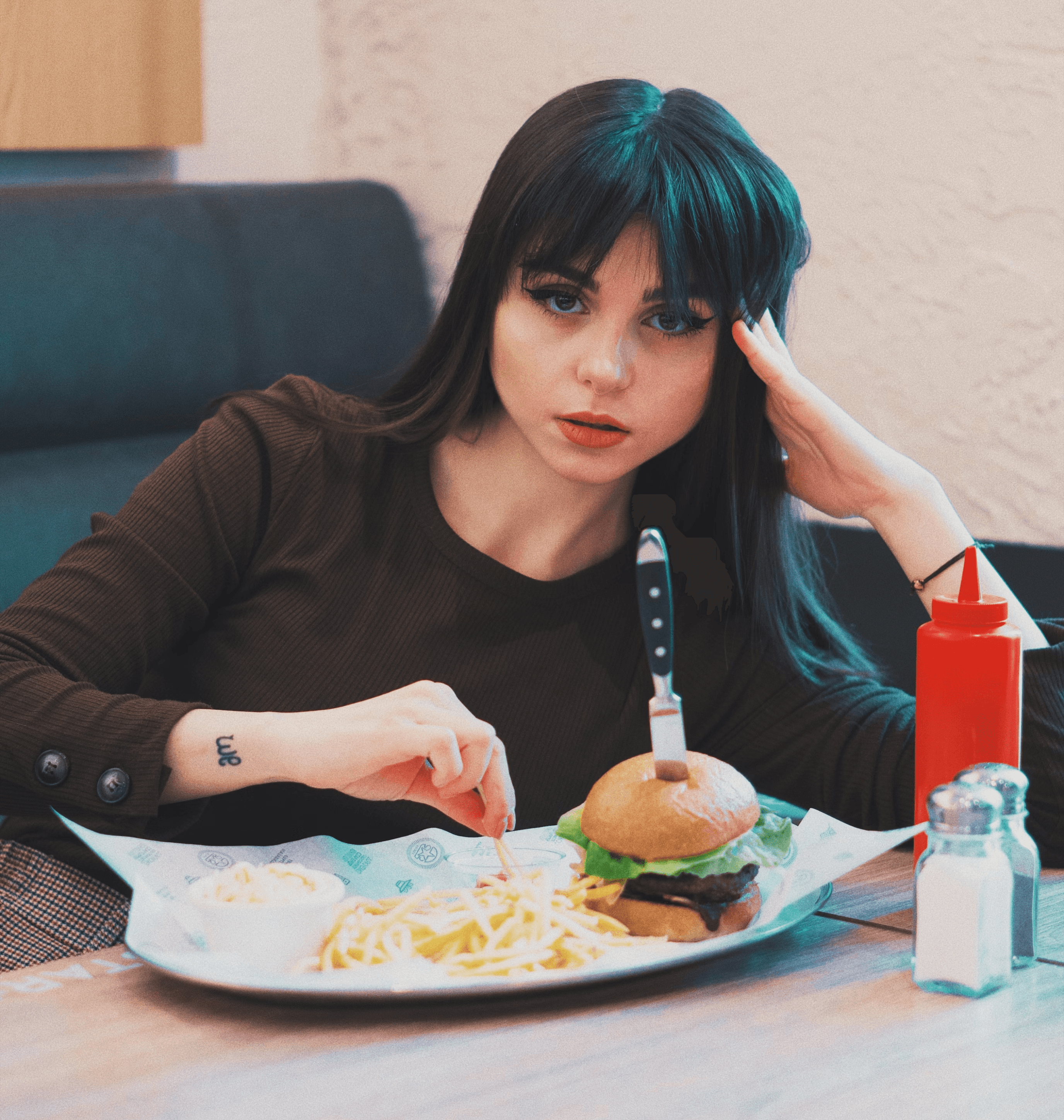 Girl Eating Burger