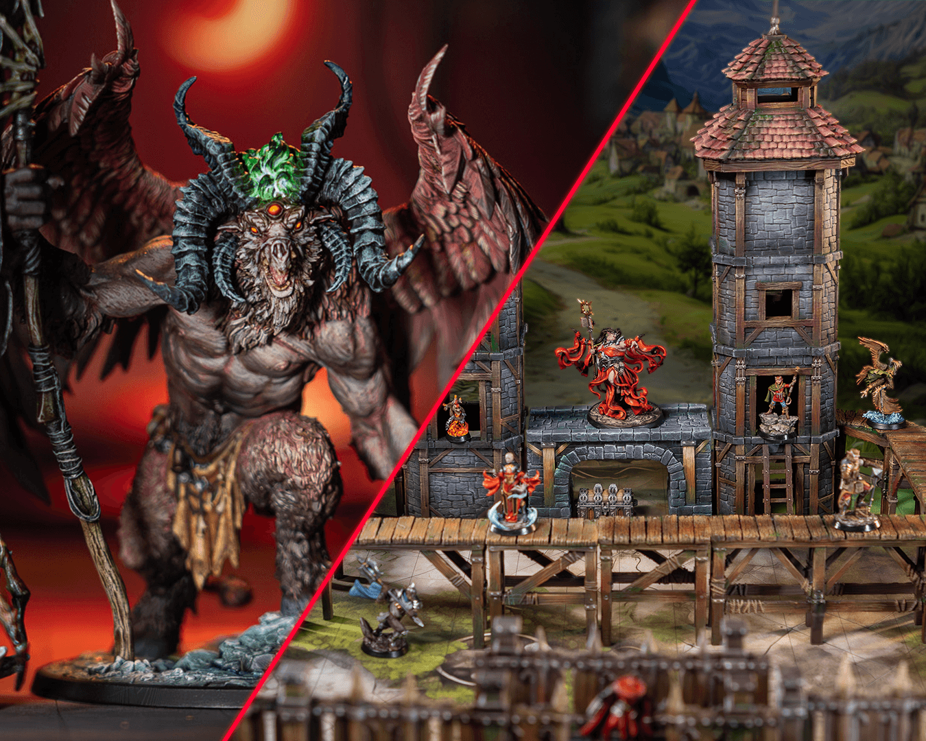 Oberon, King of Equinox miniature from Faewood Haven bundle, and Sun Wukong miniature from Loot Studios bundle Tales of Ryuboken.