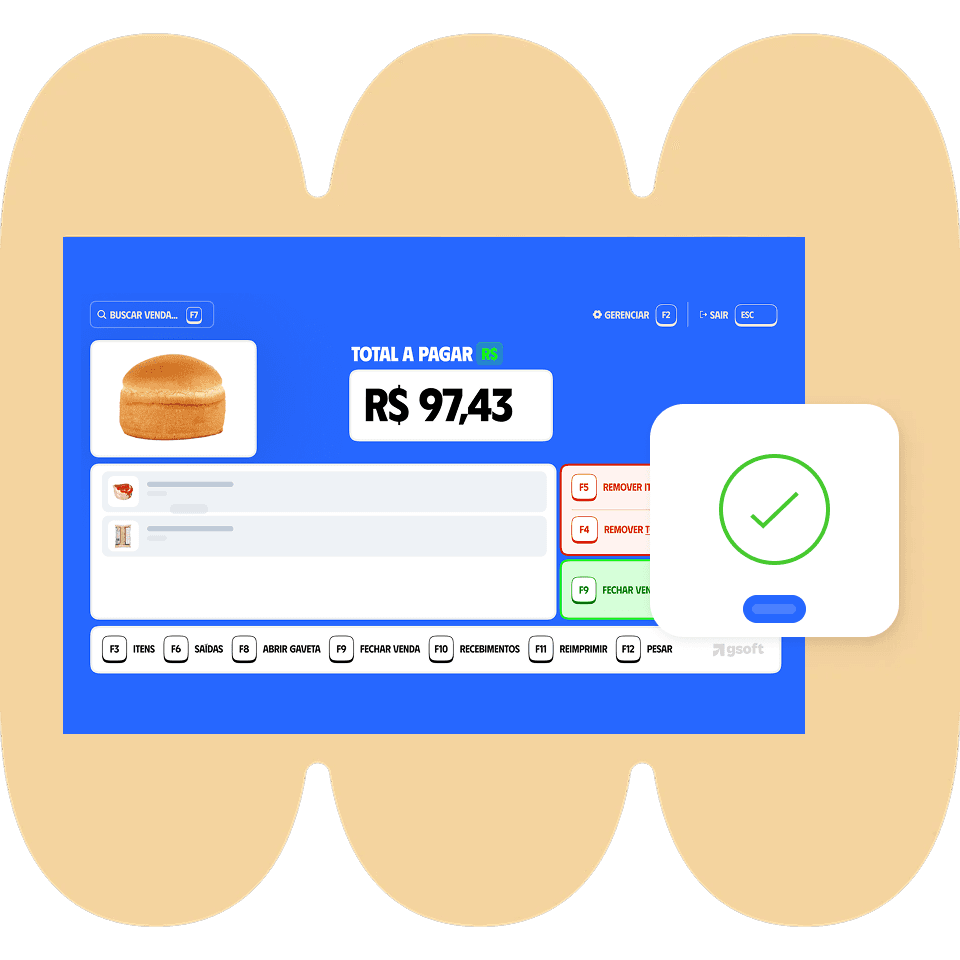 Frente de caixa PDV exemplar do Wincash