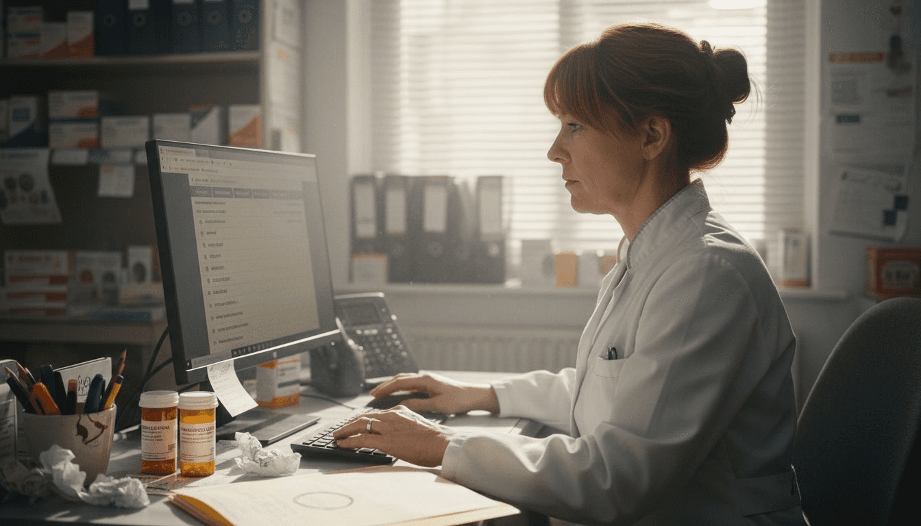 Pharmacist using medication search with filters