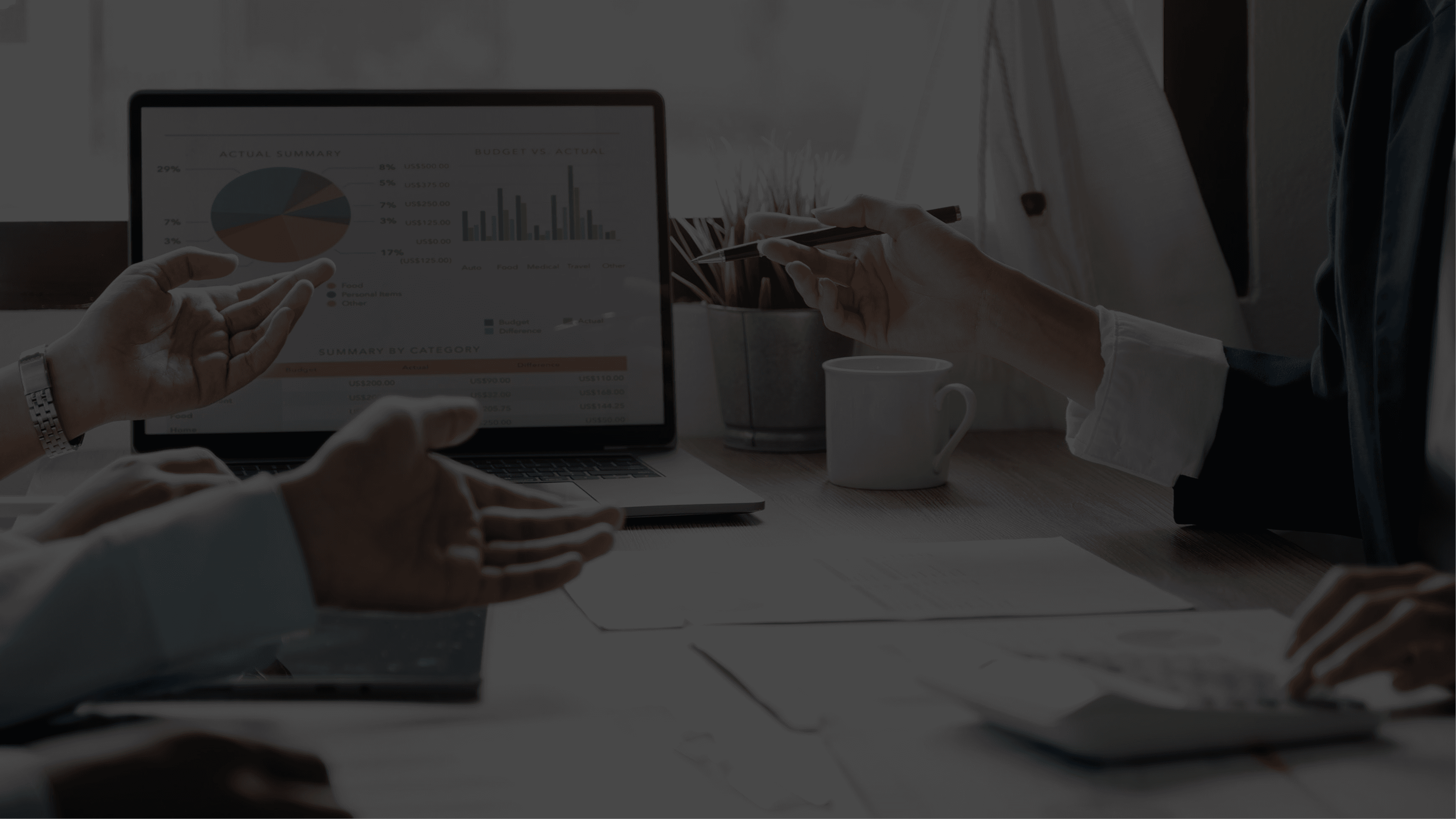 Modern business intelligence workspace featuring analytics, technology trends, and AI-powered strategic insights.