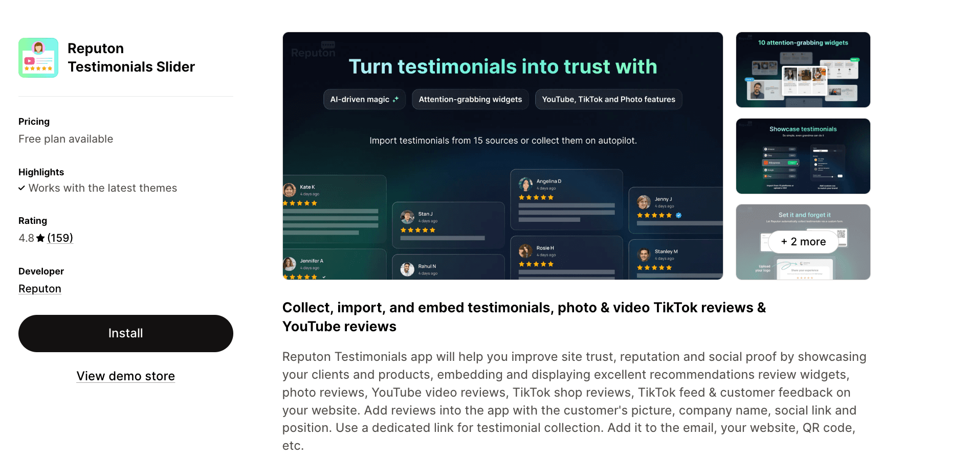 Reputon Testimonials Slider