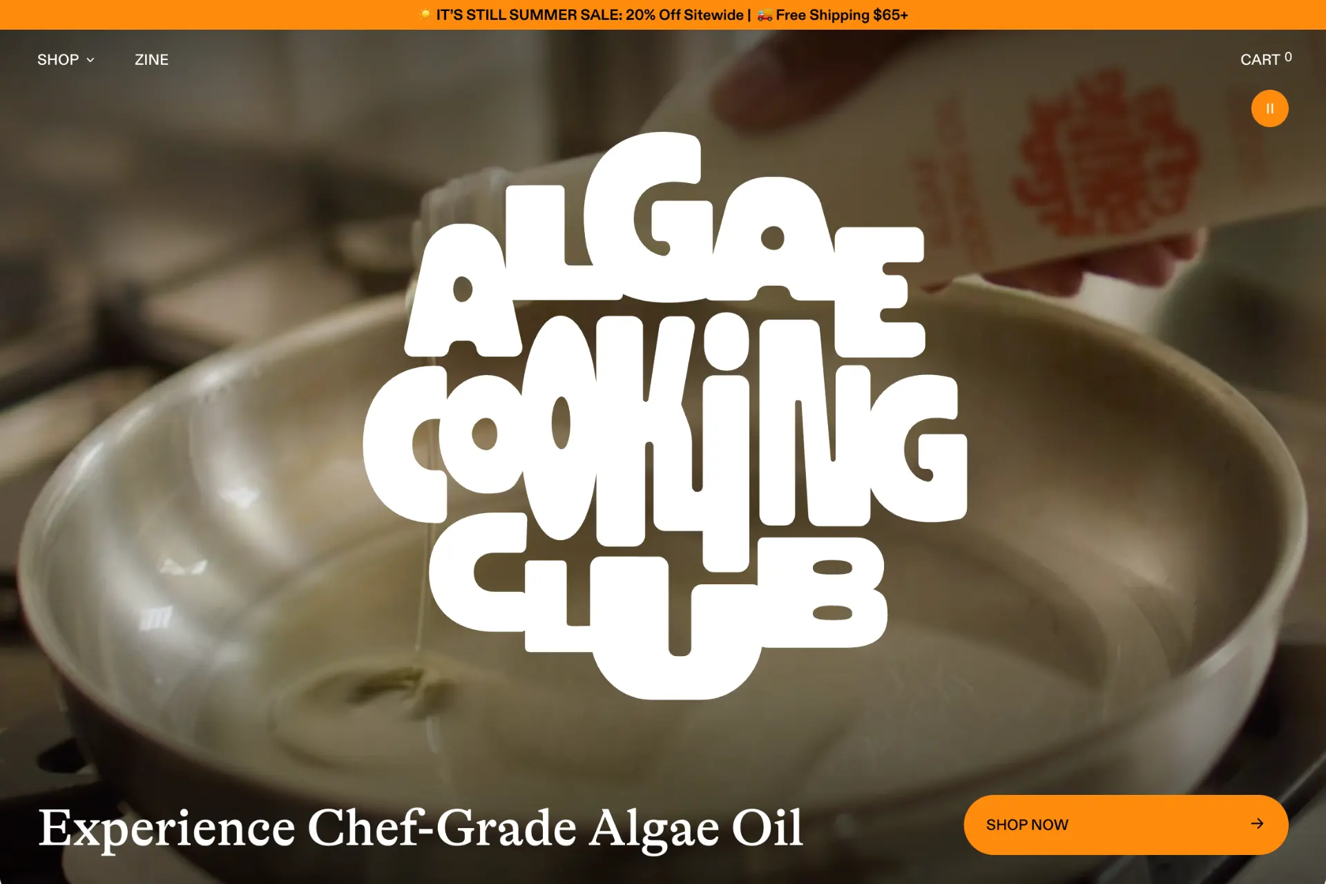 Screenshot of Algae Cooking Club website