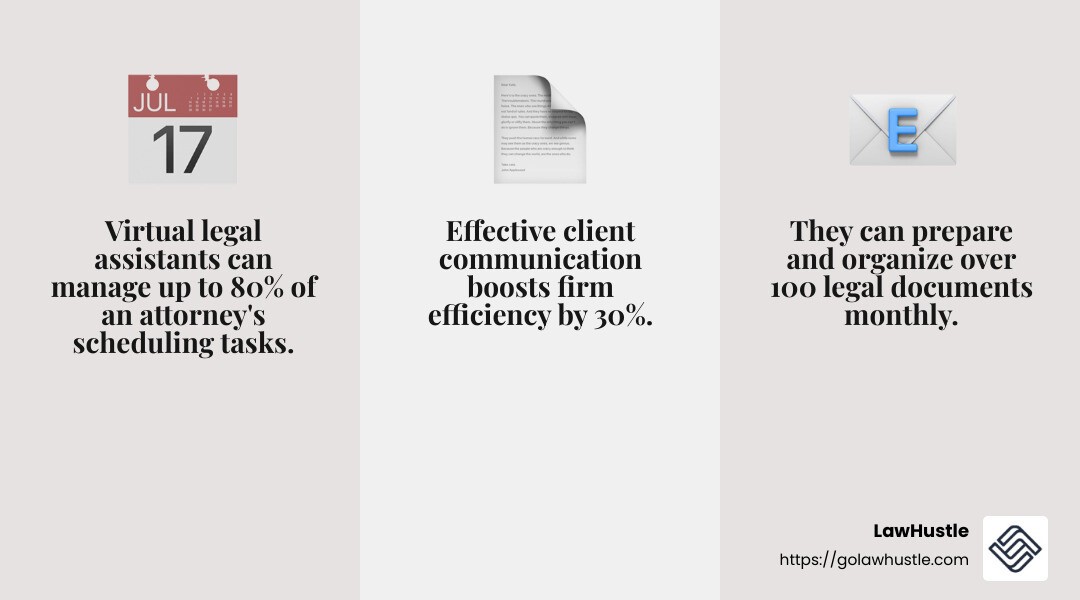 Virtual Legal Assistant Tasks - virtual legal assistant infographic 3_facts_emoji_grey