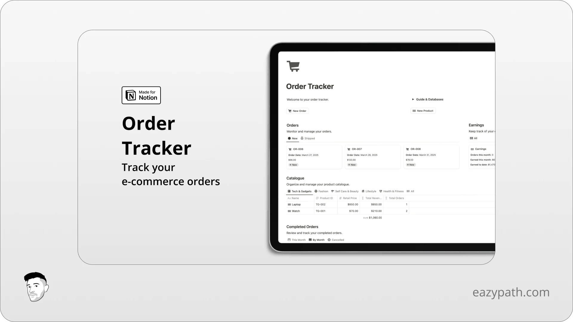 Free Notion Template Order Tracker