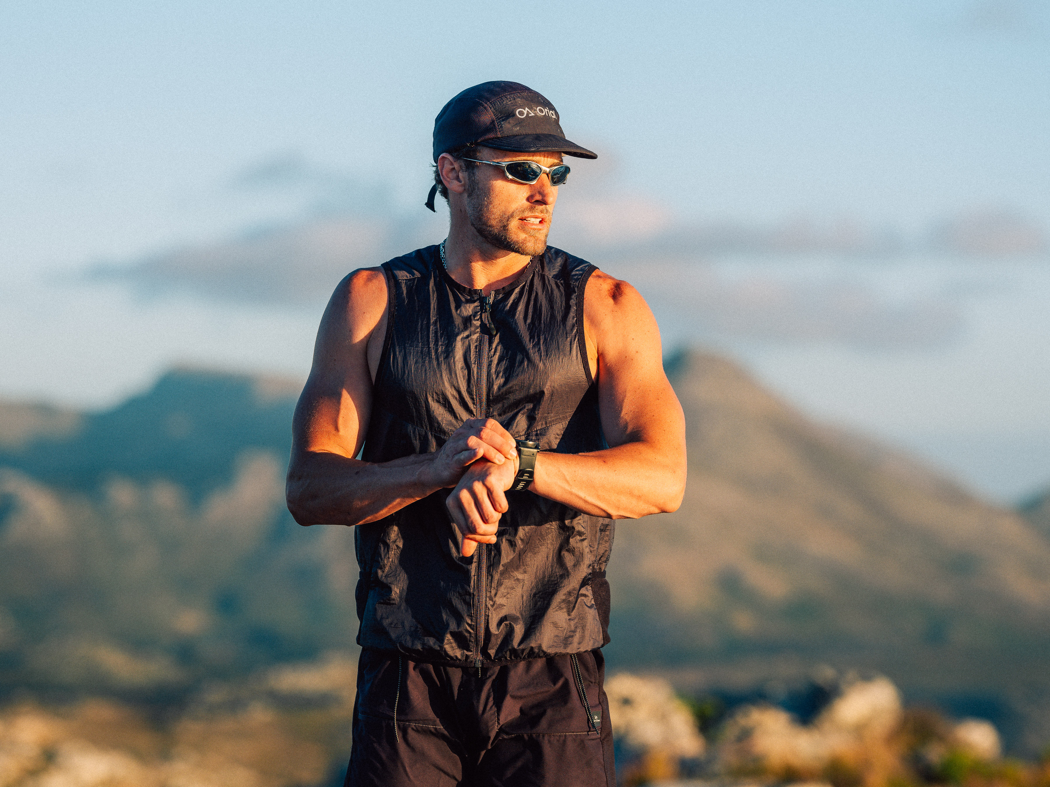 Athlete winning a race