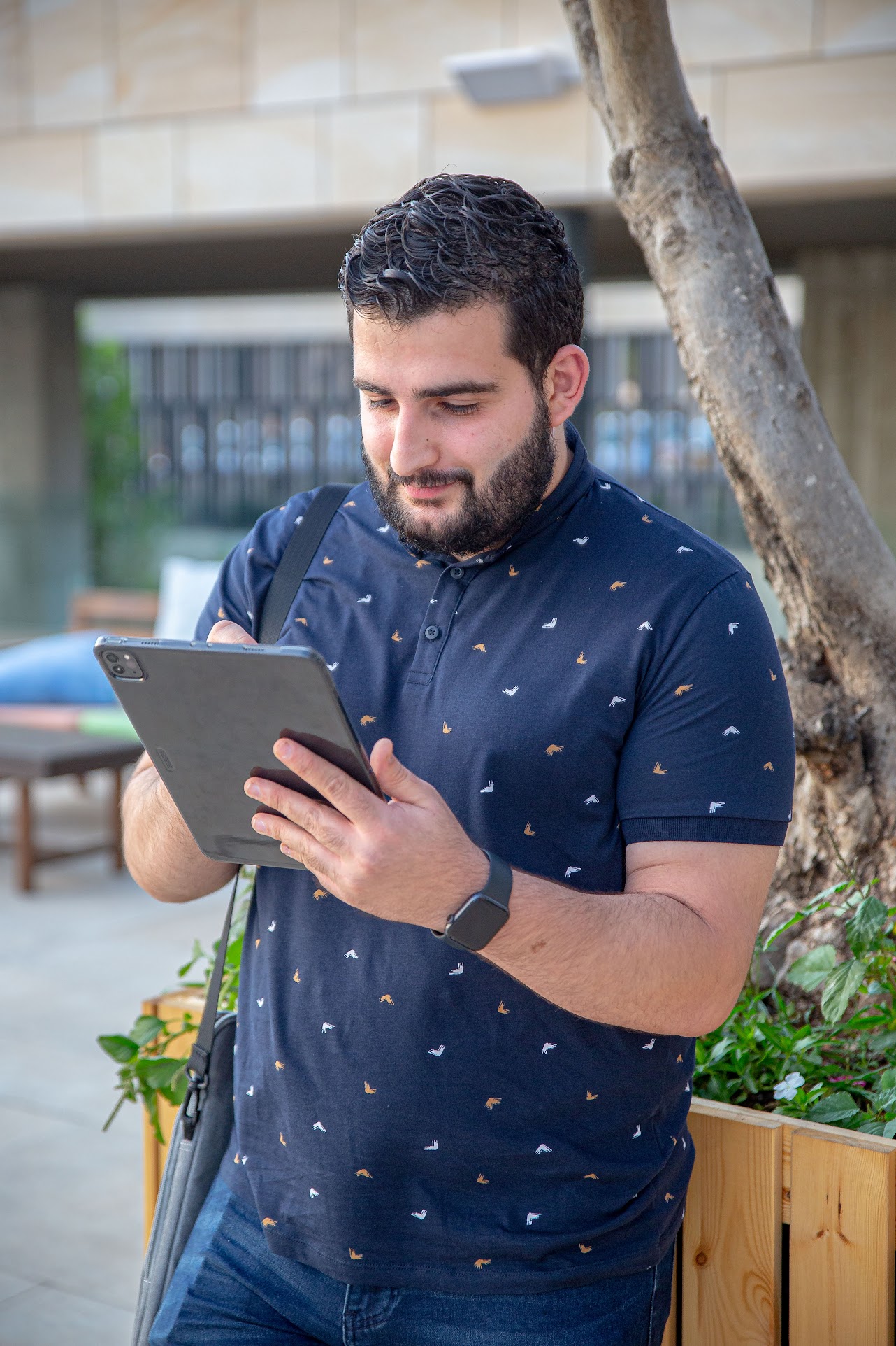 Amr Sandouka Working on Ipad