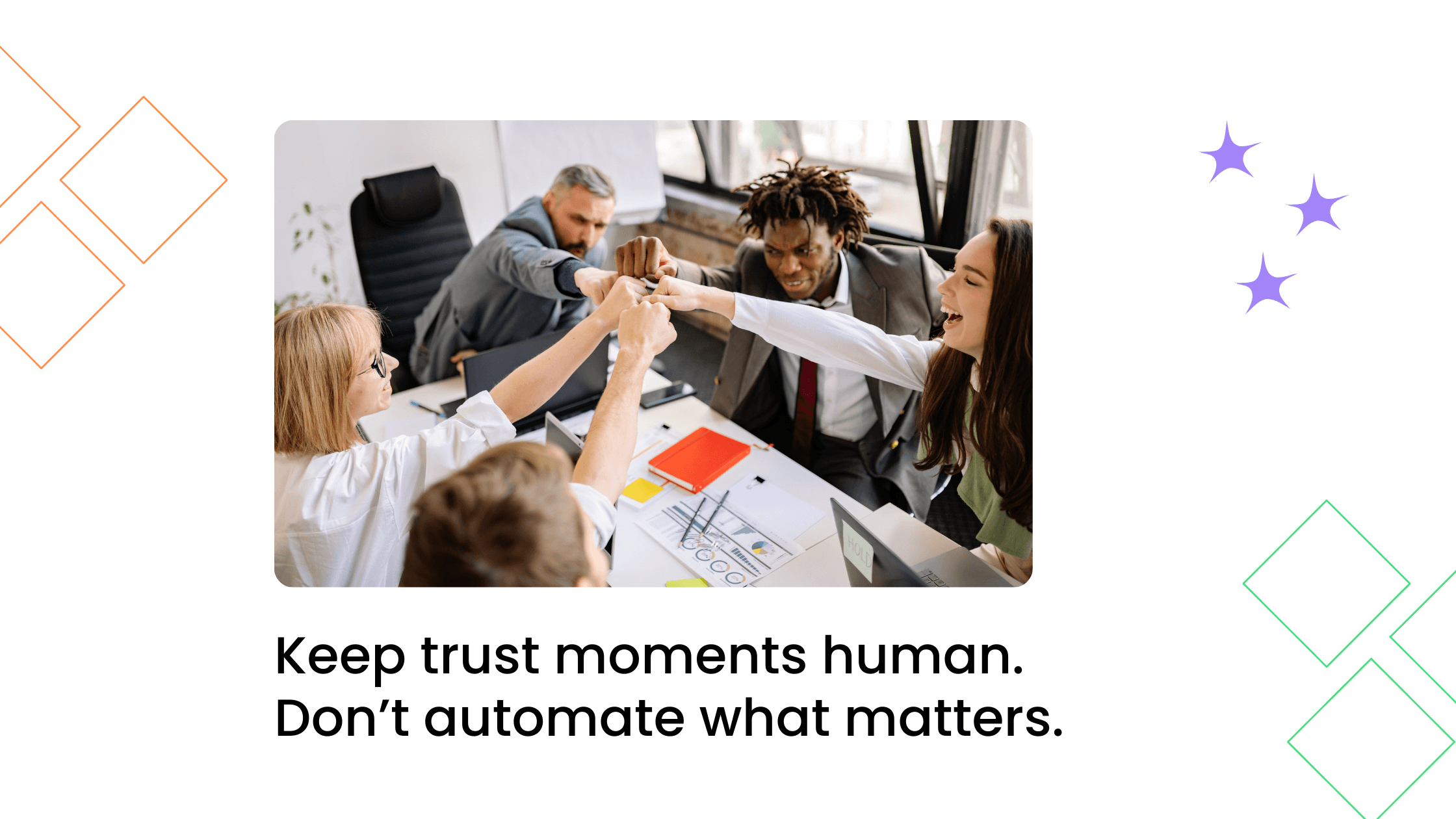 Team celebrating together while discussing how coaches can automate engagement without losing personal connection