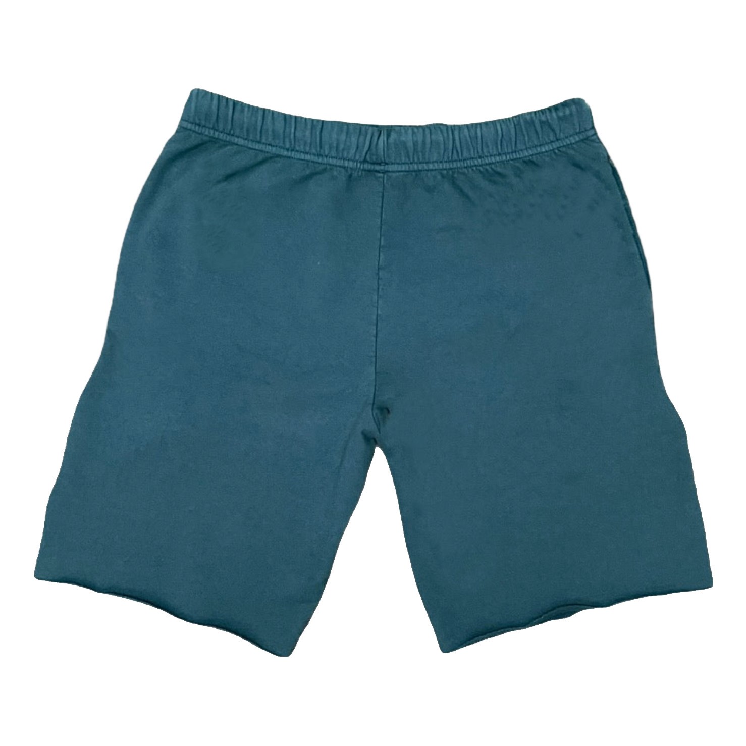 cropped blue shorts