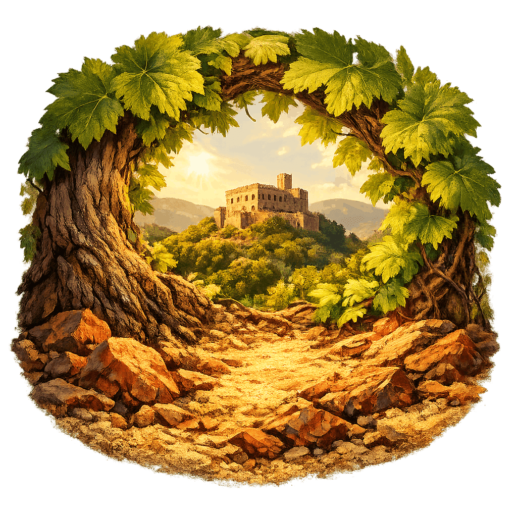 Detailed graphic of the Mittelhaardt wine region.