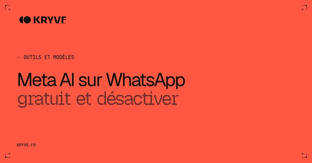 Meta AI sur WhatsApp : couverture Kryve, catégorie Outils et modèles