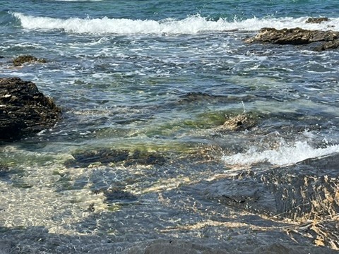 blue sky and white clouds over the sea