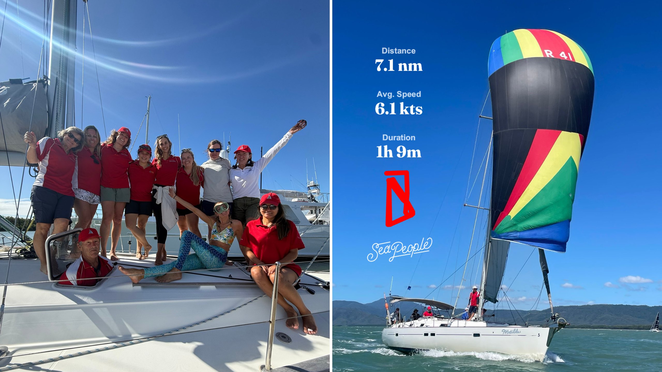 Sailing race tracked and shared with a SeaPeople Trip Card