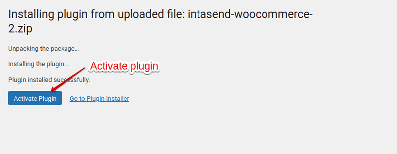 Activate plugin in Wordpress