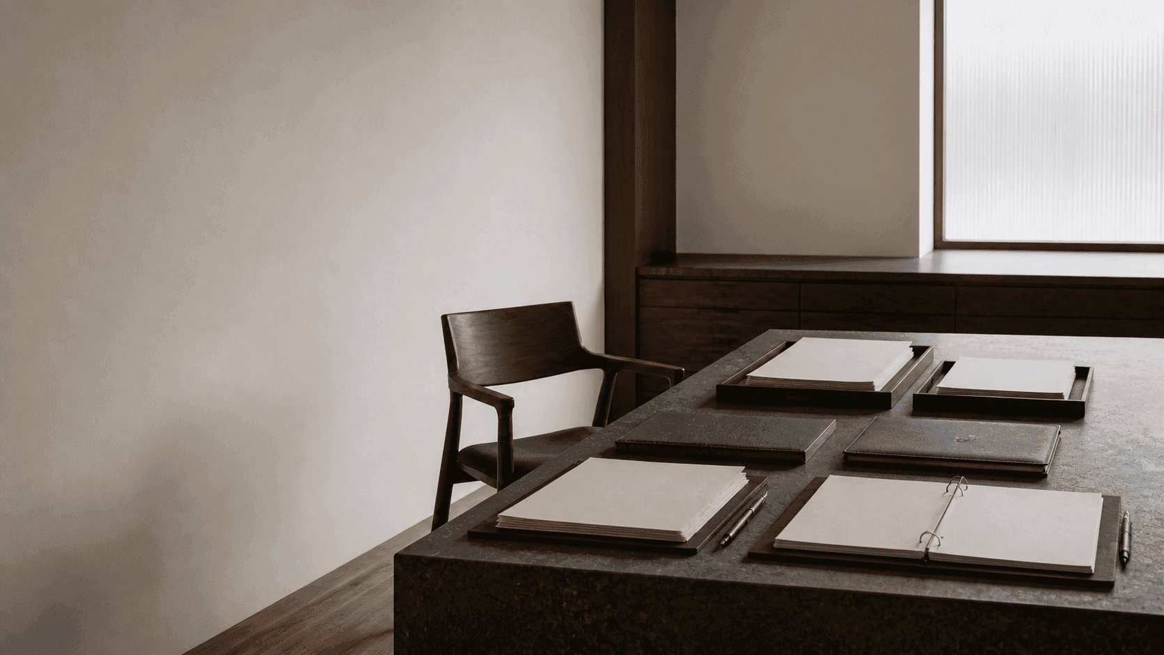 Architectural editorial concept representing organized business workflows