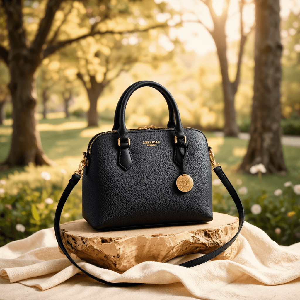 product photography of a small handbag