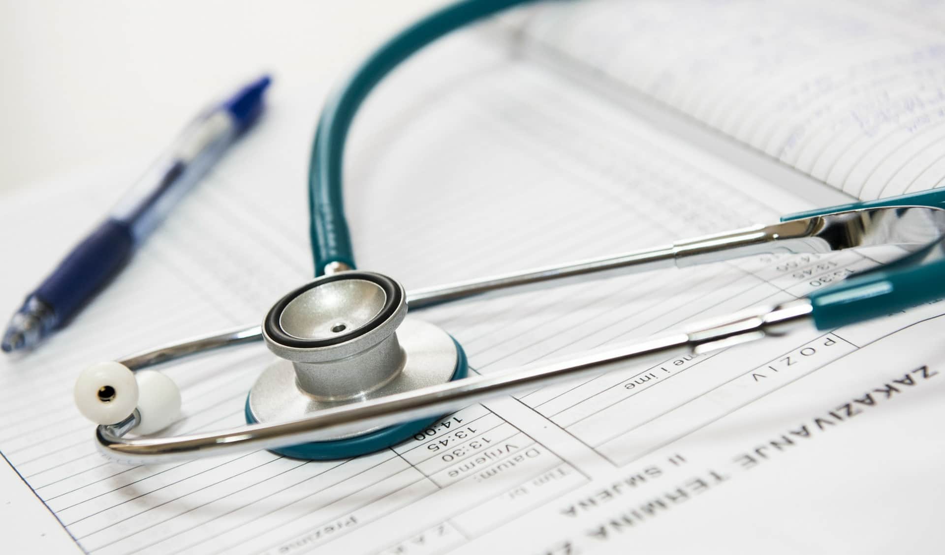 Stethoscope on top of a chart