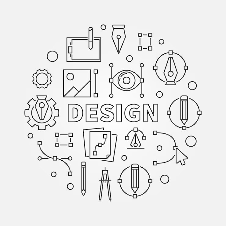 Illustration being created in vector design software