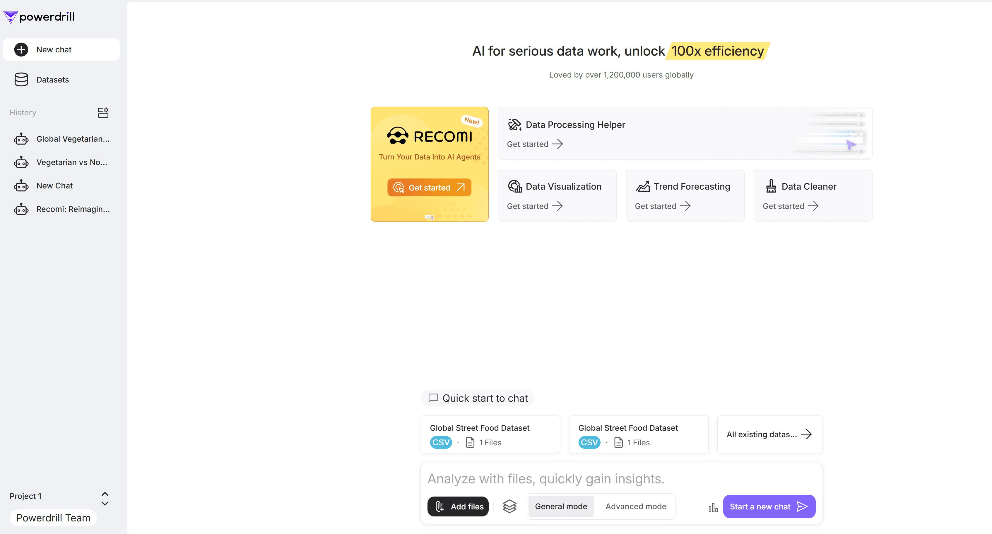 Powedrill AI interface