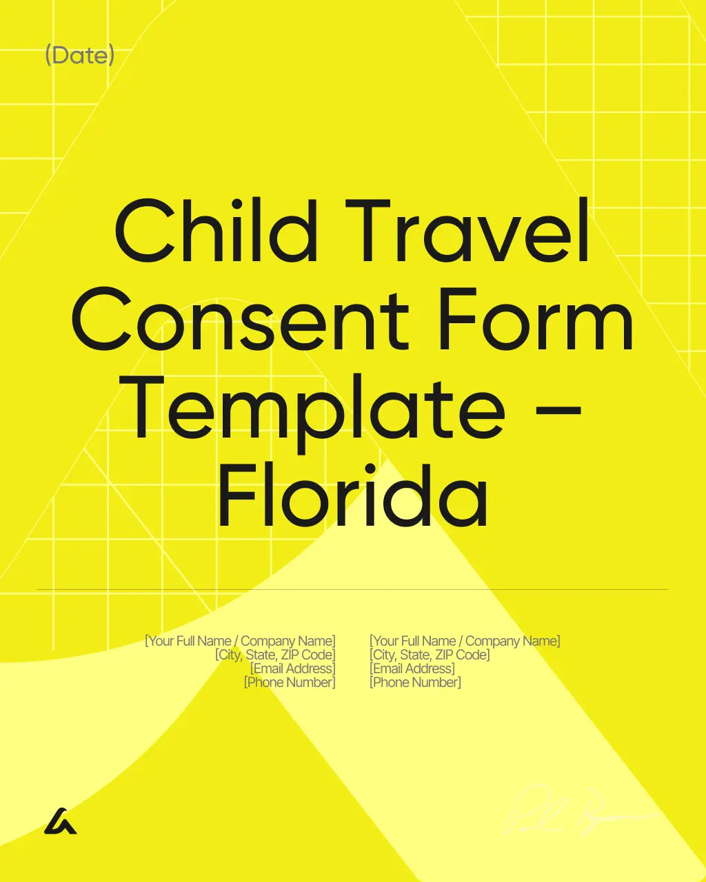 Child Travel Consent Form Template – Florida