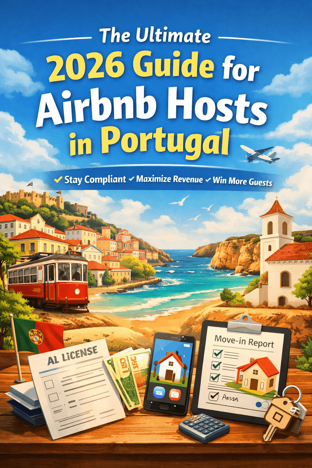 Guide for Airbnb hosts in Portugal 2026: maximize revenue, stay compliant.  
