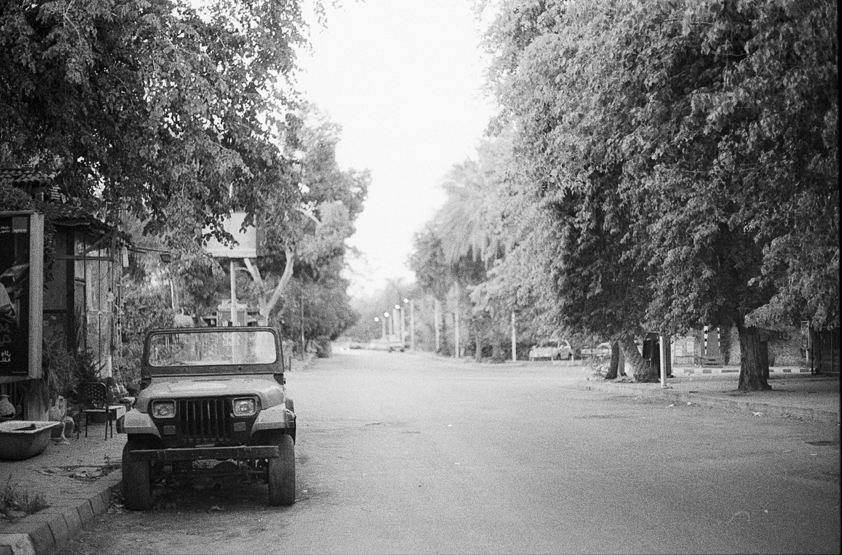 Jeep on an Empty Street