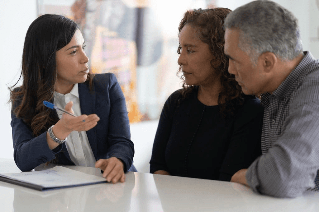 Couple working with an attorney