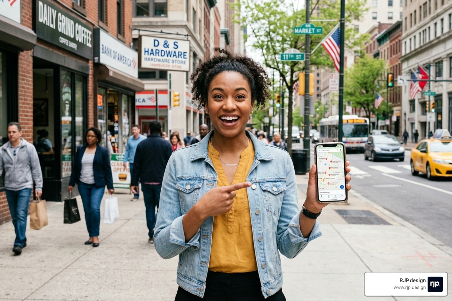 A customer finding a local service provider online via smartphone - Local SEO marketing services