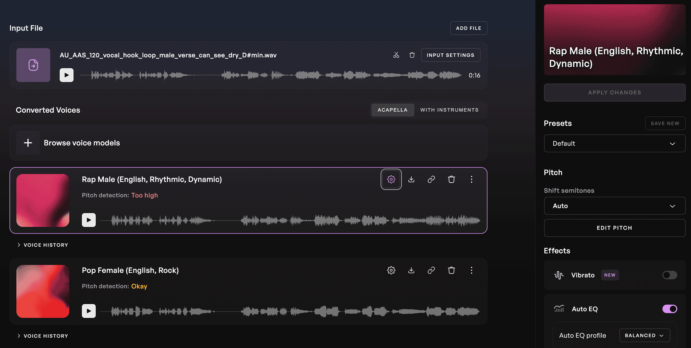 Loading screen of two audio converions in progress