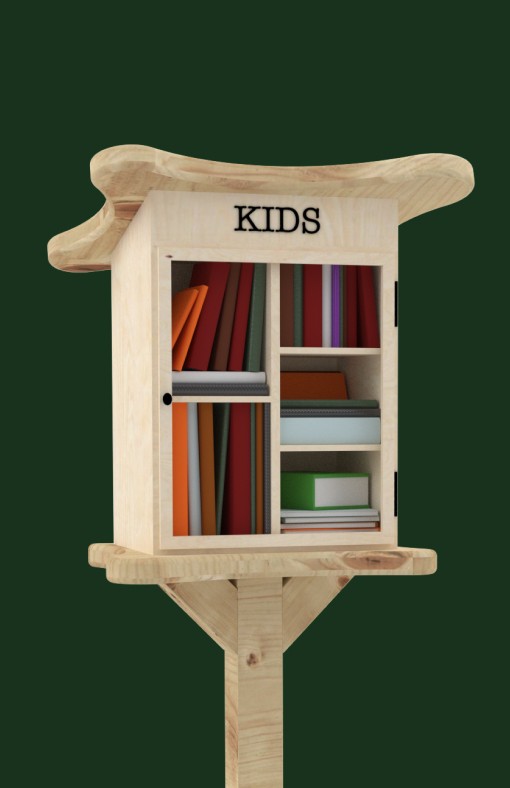 Little Library 3D Render - My Dao Designer Portfolio