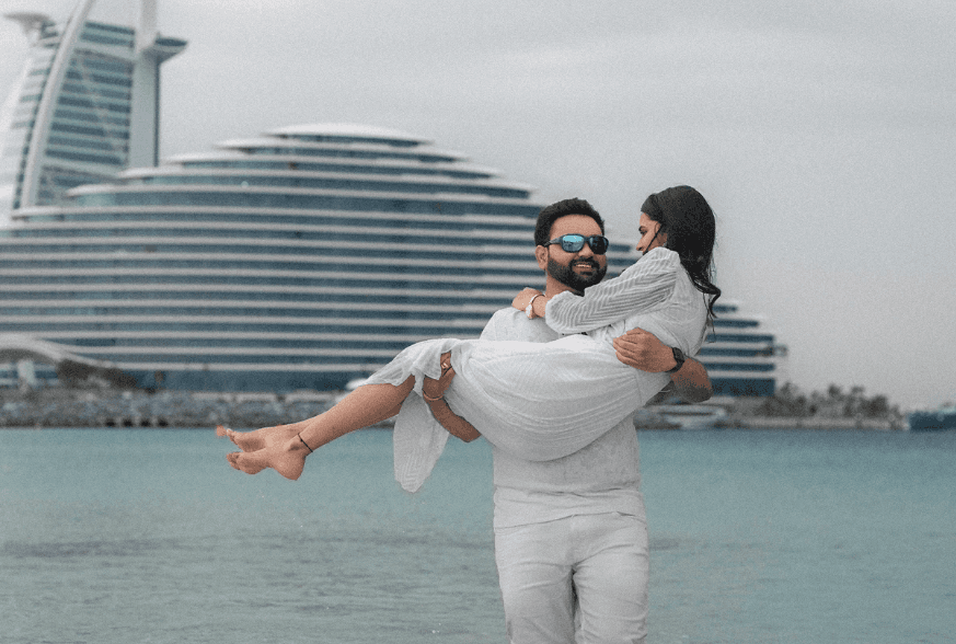 Twin towers illuminated against the night sky
