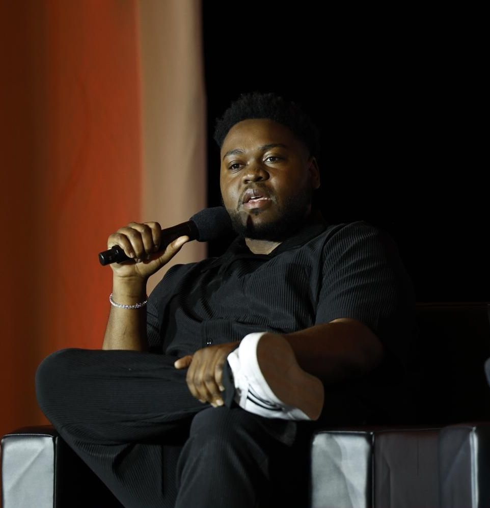 Portrait of portfolio creator – back view