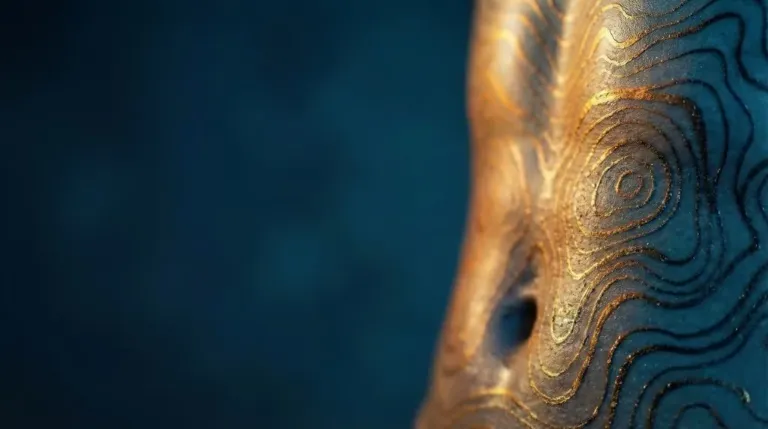 Golden sculptural detail representing precision and artistry in plastic surgery