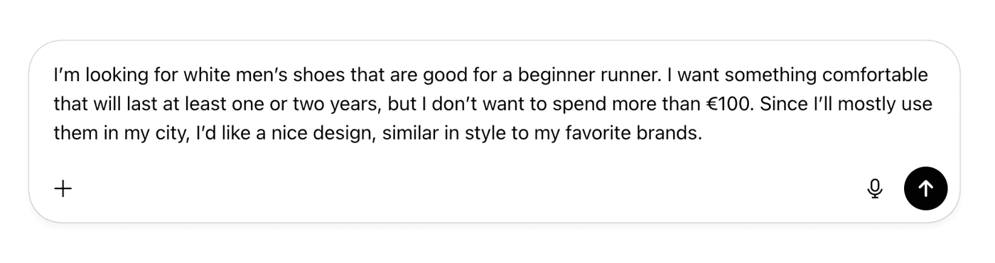 Shopping intent query to ChatGPT