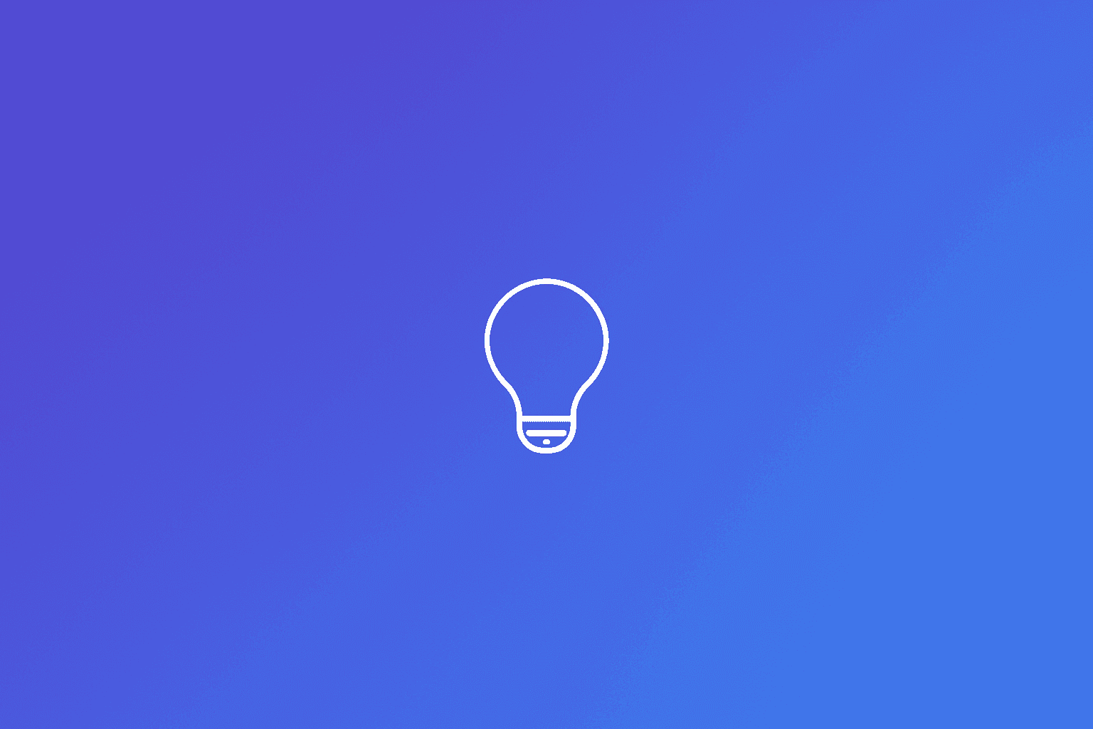 Purple-to-blue gradient thumbnail with a minimal white lightbulb icon in the center representing explainers.