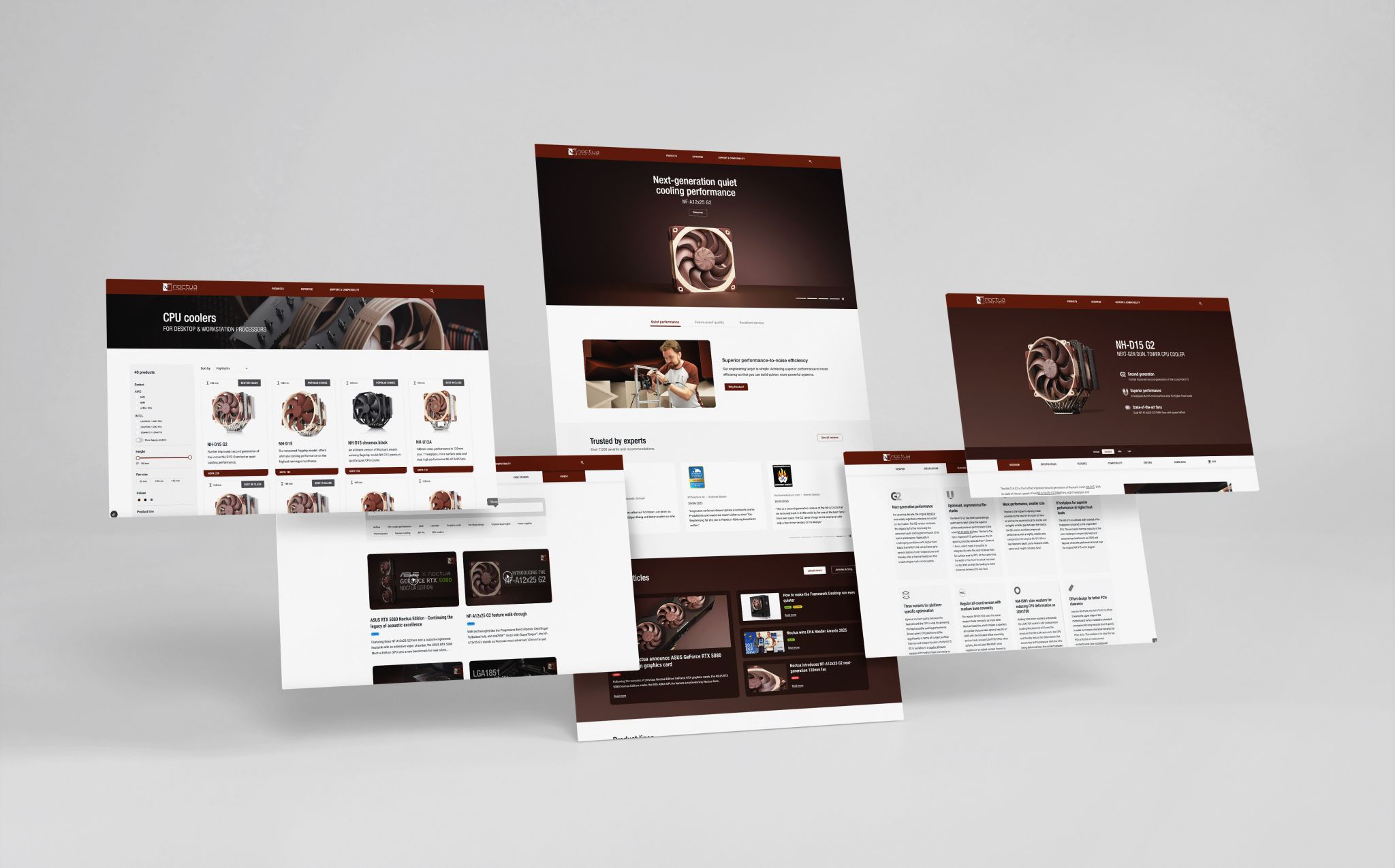Mock up of noctua.at webdesign