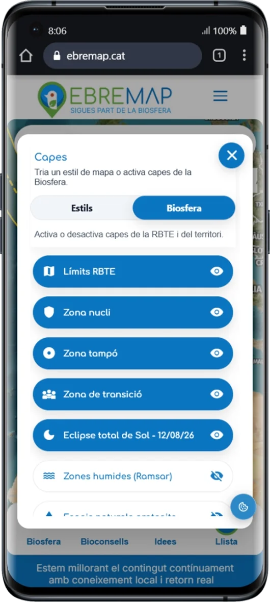 EbreMap - Selecció de capes