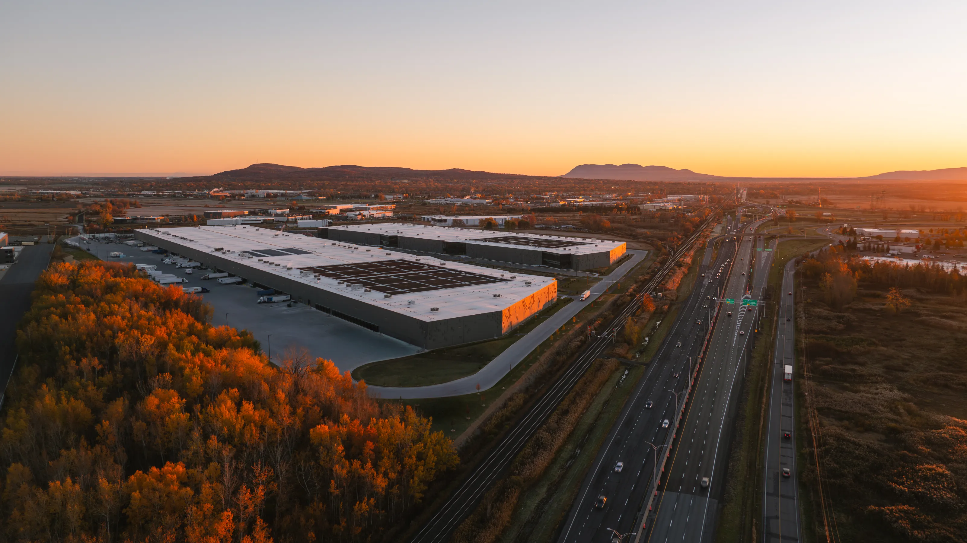 Building under the sunset