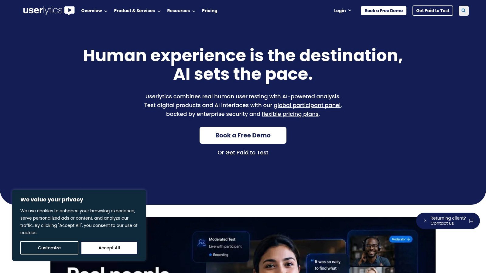 Userlytics homepage