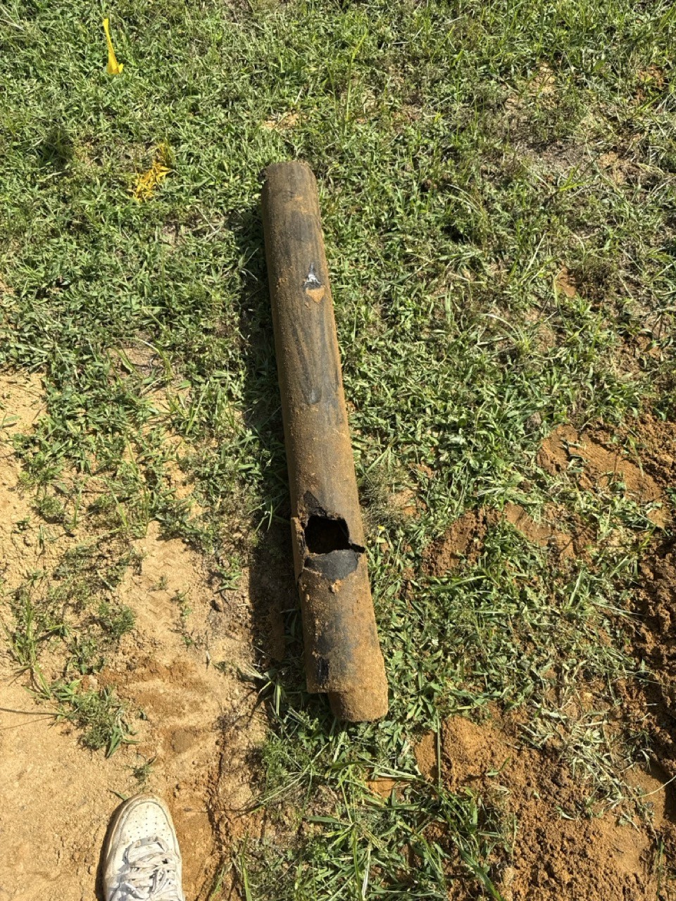 Old clay sewer pipe pulled from a Long Island property